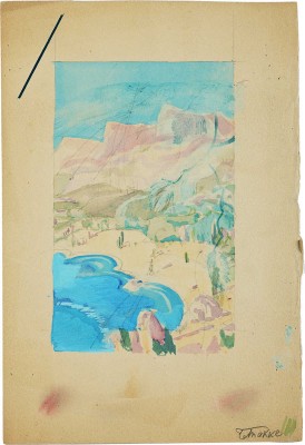 Такке Борис Александрович, Юон Константин Федорович. Лот из шести предметов, относящихся к совместному созданию К.Ф. Юоном и Б.А. Такке этикетки-рекламы для «Интуриста»
